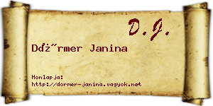Dörmer Janina névjegykártya